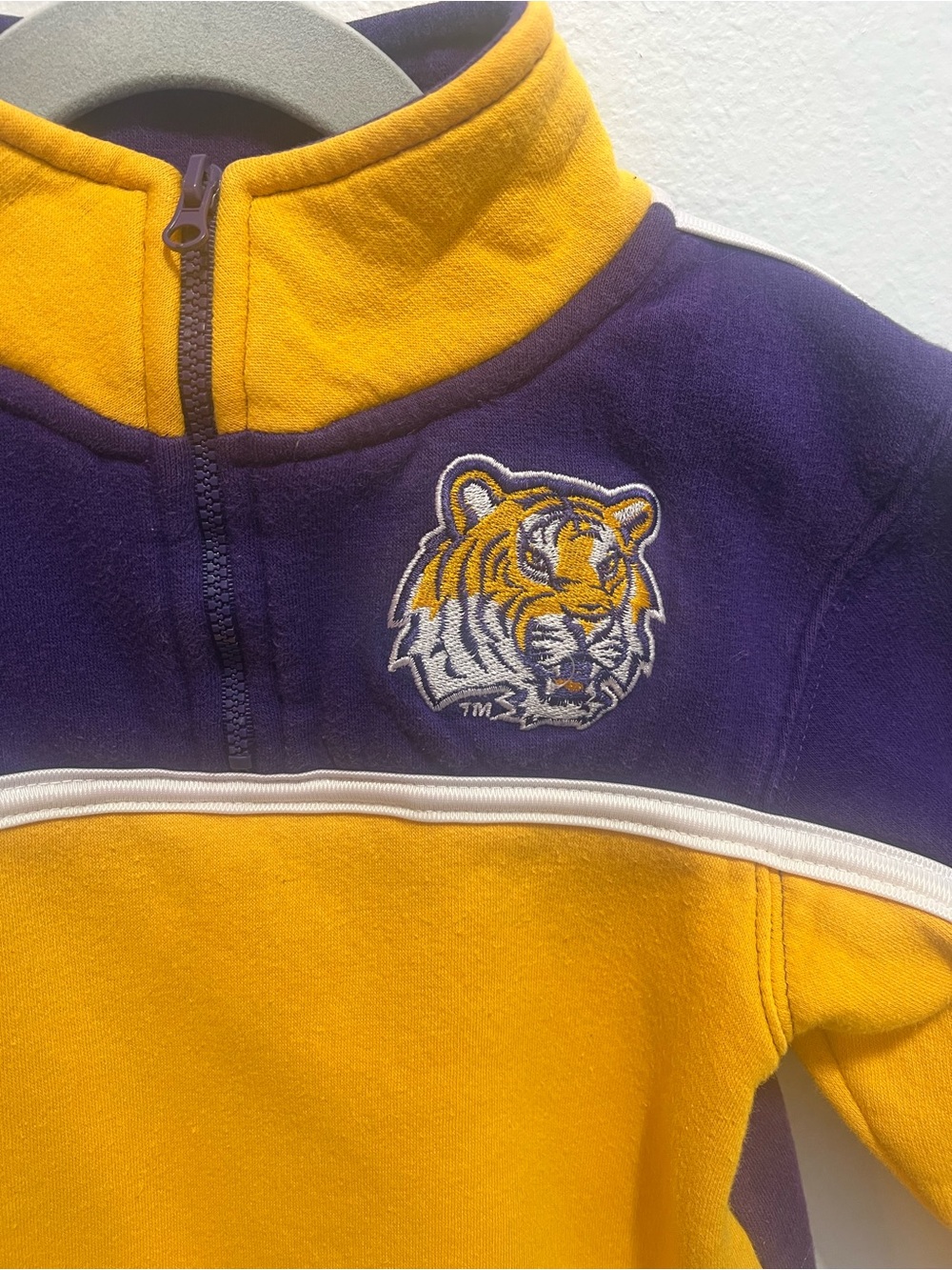 Kids Purple & Yellow Fleece Pullover LSU 4T